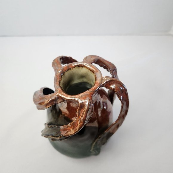 Pottery Vase ONE OF A KIND Handmade by MEB Excellent Use Condition 7" H x 4" L - Picture 2 of 5